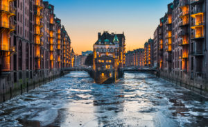 The famous Speicherstadt in Hamburg, Germany during winter The famous Speicherstadt in Hamburg, Germany during winter